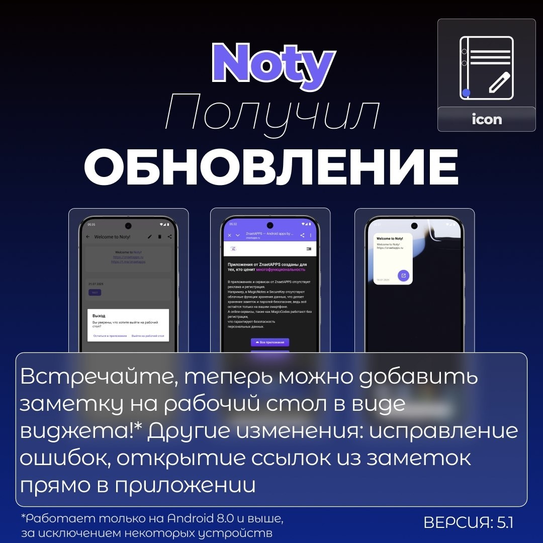ЗнаетAPPS в LOOKY. . Noty получил обновле...