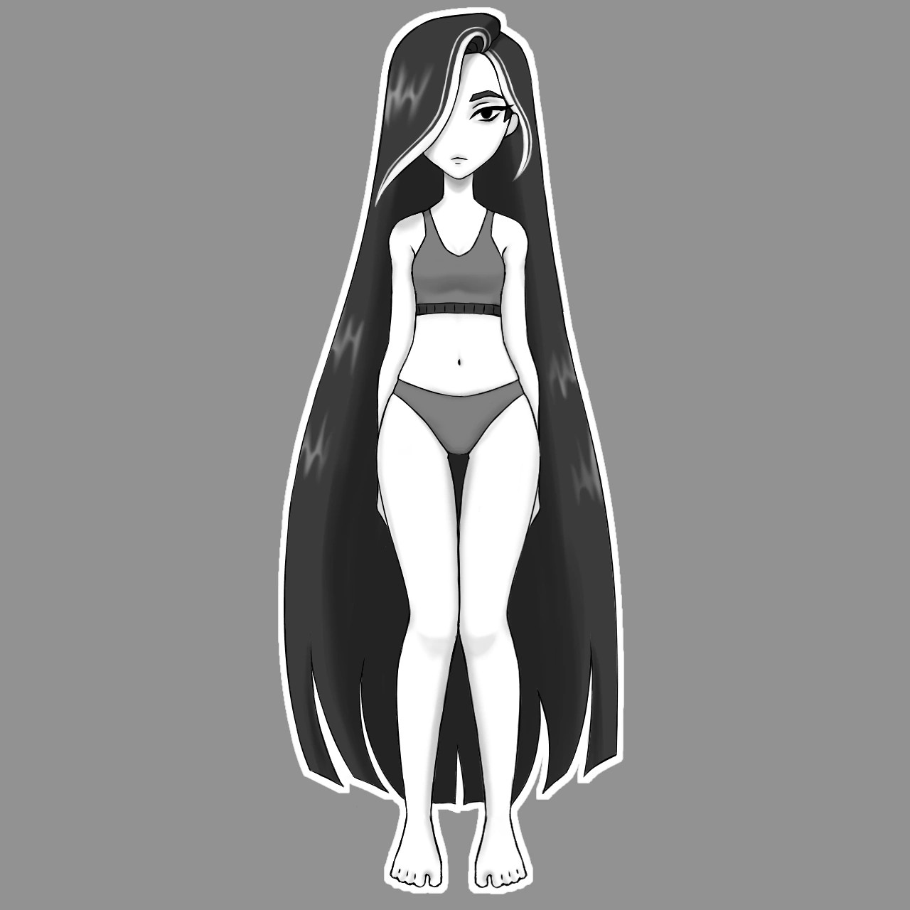  в LOOKY — #Girl [#blackandwhite](blackandwhite) [#blackhair](blackhair