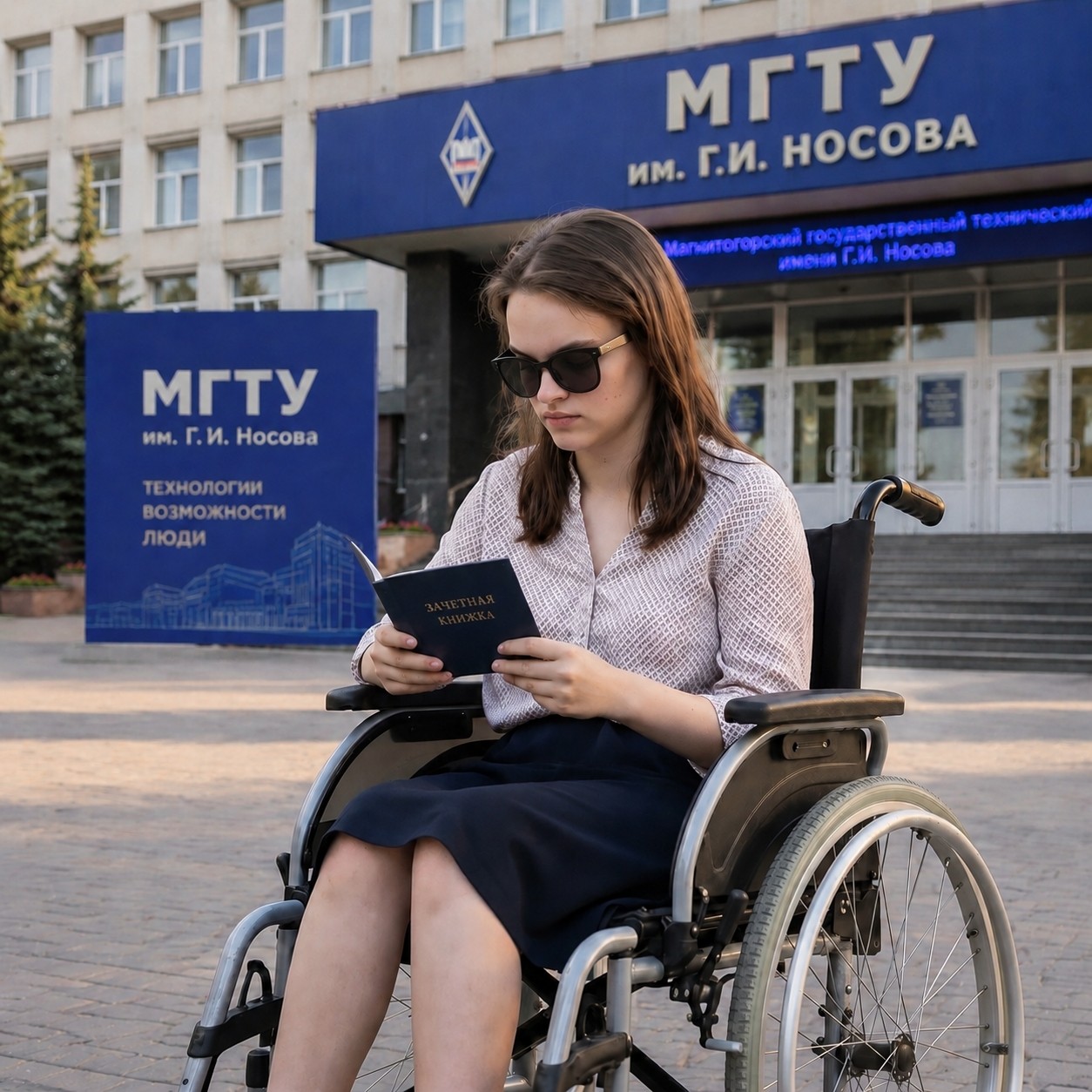 Можете меня поздравить 🎉, я сдала сессию 📅 и официально переведена на второй курс университета МГТУ имени Носова 🏫. Филологический факультет 📚. Я уже потихоньку выполняю работы по мировой художественной литературе 📖 и по русскому языку 📚 на третий семестр 📆. Все предметы сданы хорошо 🌟 и даже отлично 🏆, кроме мировой художественной литературы 📜 только удовлетворительно 📏 но буду стараться на хорошо ⭐.
Экспериментирую немножко с нейросетью изменила одежду и надела на себя очки и добавила в фон университета, так как сейчас в Сургуте дома.