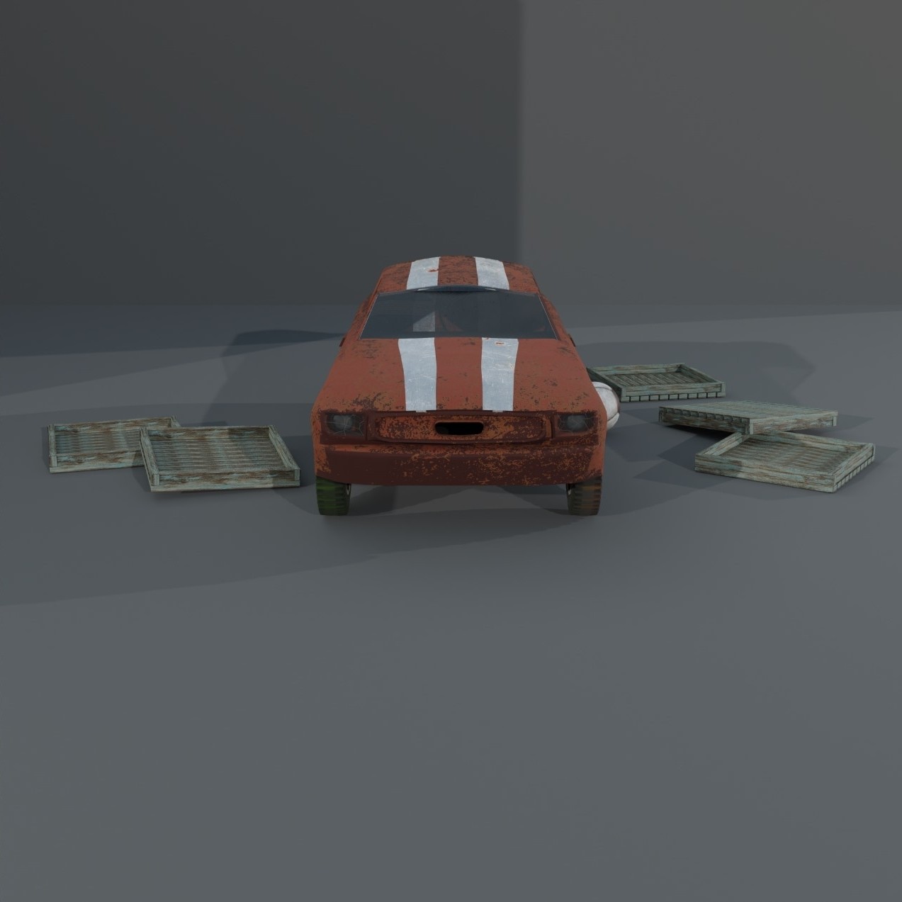 Заброшенный Ford Mustang в Blender 3D 
#3D #art