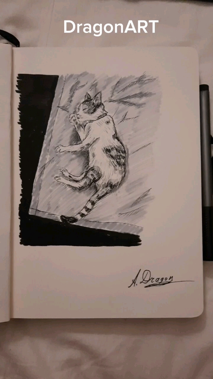 DragonART в LOOKY. #drawing,#art,#искусство,#творчество,#линеры,#cketch,#cketchbook,#скетчбук,#скетч,#кот,#cat. #drawing #art #искус...