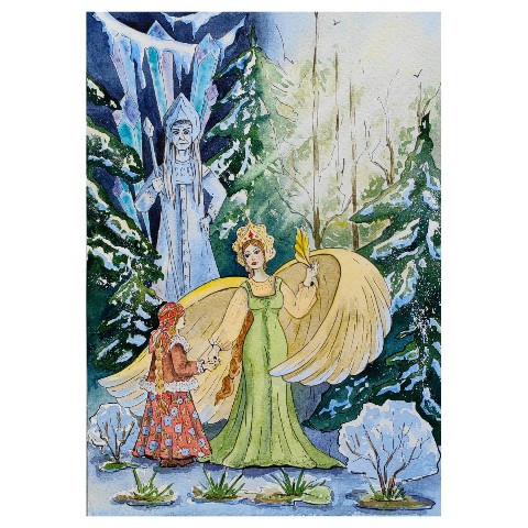 mir._.olga в LOOKY. #иллюстрация,#акварель,#акварельныйрисунок,#живопись,#цветныекарандаши,#учусьрисовать. "Как Весна Зиму побе...