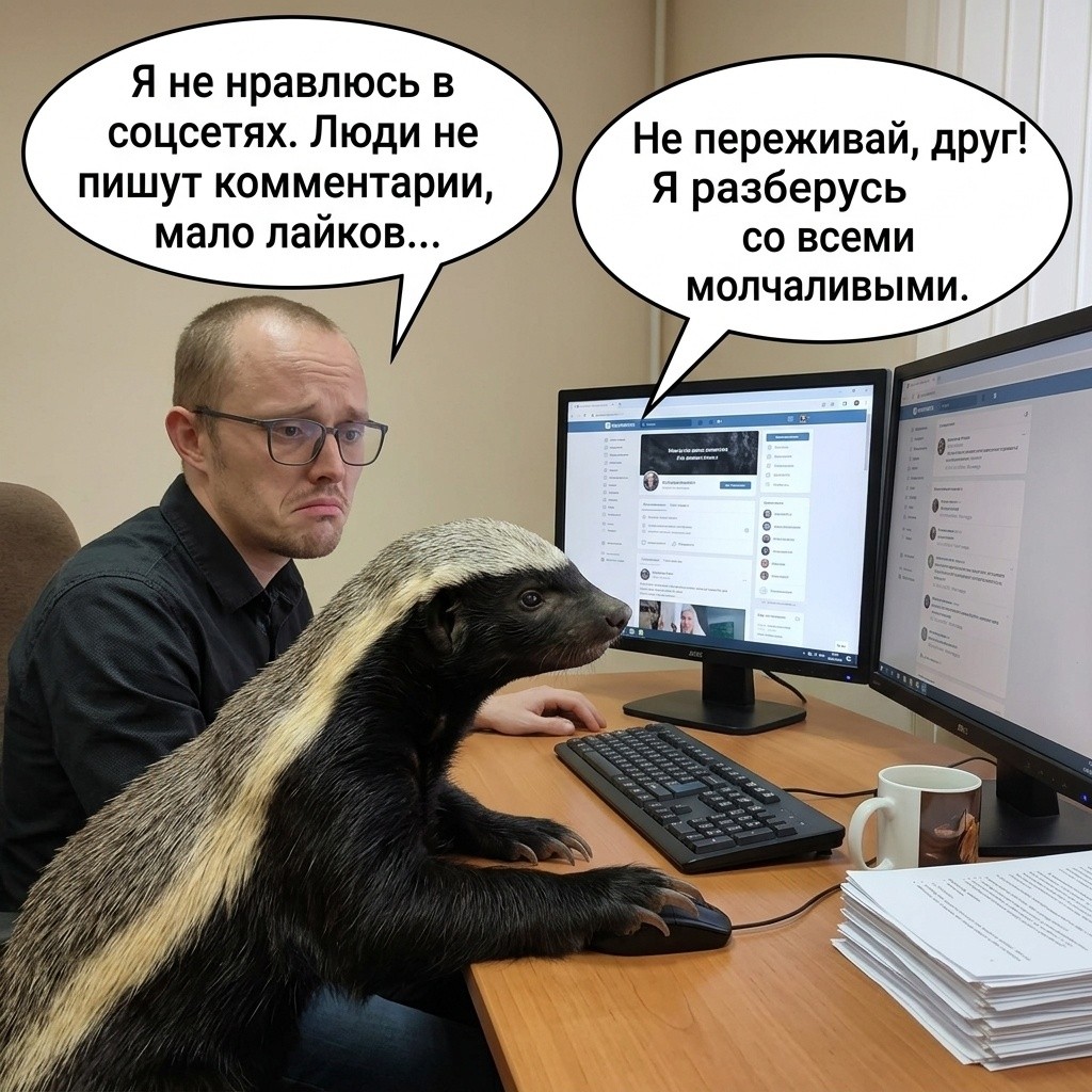 Медоед со всеми разберётся😅😎