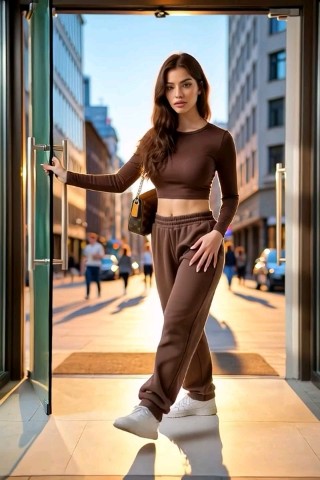 Leia в LOOKY. . Коричневый трикотаж,...
