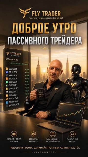 fly.serg в LOOKY. #FLYTRADER,#FLYCONNECT,#торговыйробот,#криптовалюта,#криптотрейдинг,#пассивныйтрейдер,#автоматическаяторговля,#биткоин,#инвестиции,#финансовыетехнологии. ☀️ Вот оно — доброе ...