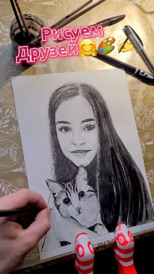 Alex_Art24 в LOOKY — Нарисовал своего друга Карандашом и Ручкой! ✍️🎨 Оцени Арт о