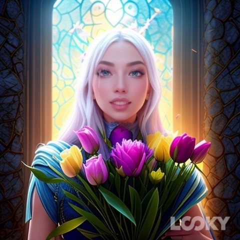 Zinulka play with AI в LOOKY. . Дарите цветы, просто...