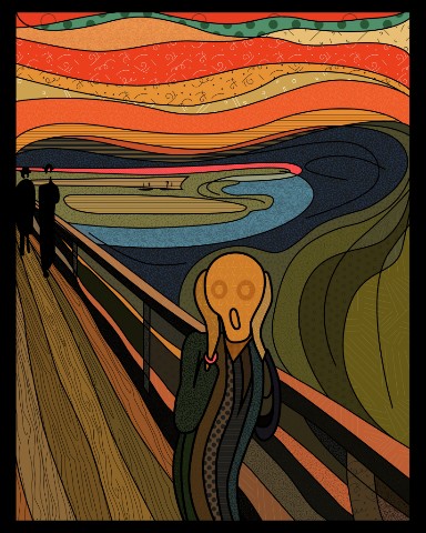 ozara.illustrator в LOOKY. #крик,#мунк,#векторнаяиллюстрация,#вектор,#векторнаяграфика,#картина,#интерпретация,#рисунок,#иллюстрация,#художник,#иллюстратор. Векторная интерпрета...
