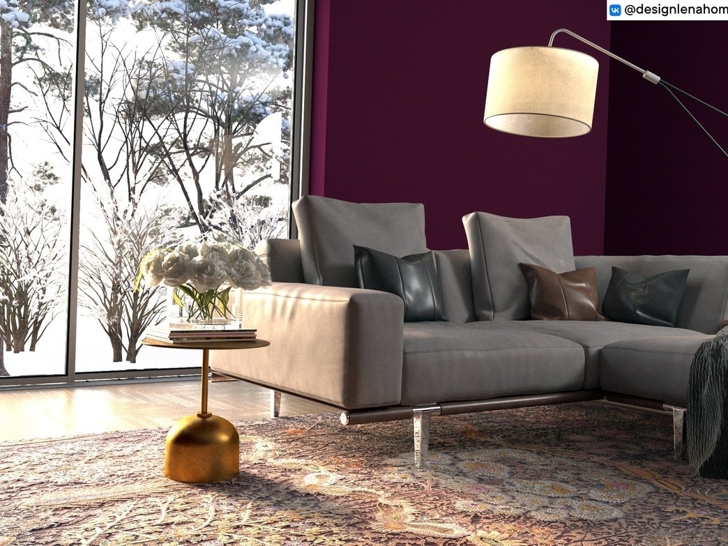 LENAHOME в LOOKY — Глубокий бордовый, серый, золотой и потрясающий ковер