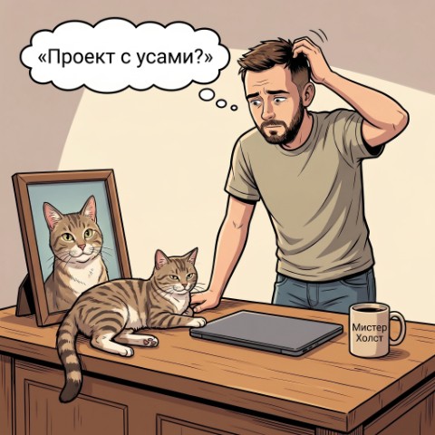 Игорь Арт в LOOKY. #ИгорьАрт,#котвдохновитель,#буднимастера,#юмор,#комикс. Пришёл домой. Кот ОК...