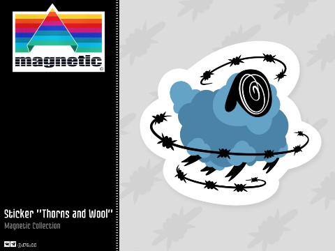 d76e00 в LOOKY. #Art,#Sticker,#Digital,#d76e00,#Wool,#Thorns,#Sheep,#Magnetic. Sticker "Thorns and ...