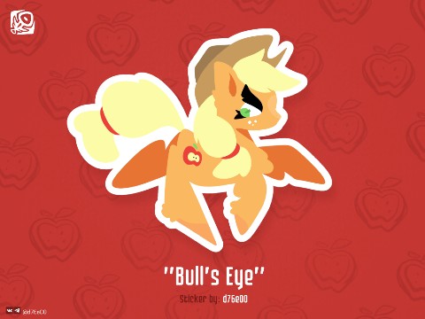 d76e00 в LOOKY. #Art,#sticker,#Pony,#Digital,#d76e00,#Mlp,#Applejack. Sticker "Bull's Eye"...