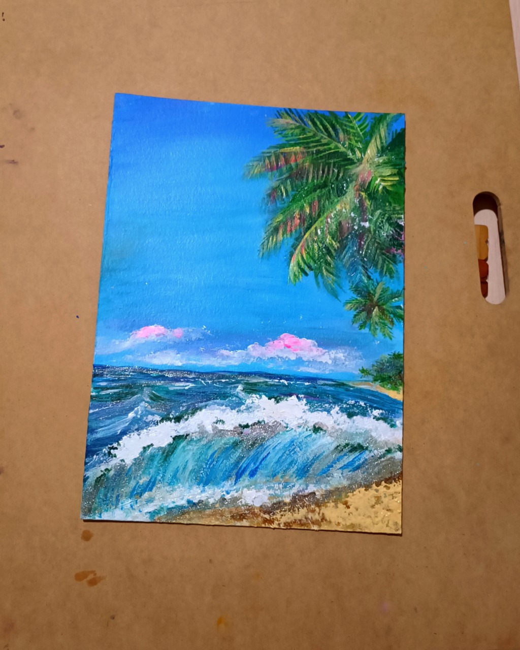 Looky_1698595419495 в LOOKY — Арт#акрил#хобби#океан#sea#draw#drawing#грунтованный картон#