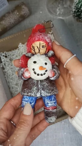 сНежные истории в LOOKY. . Елочная игрушка из в...