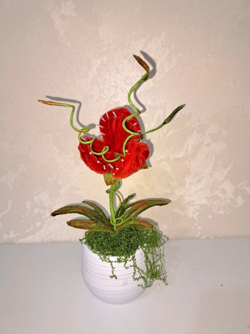 🌿✨ Откройте для себя уникальный цветок из синельной проволоки — мухоловка! ✨🌿

Приготовьтесь к встрече с невероятной красотой и оригинальностью! Наш цветок мухоловка, выполненный из синельной проволоки, станет ярким акцентом в вашем интерьере, добавляя ему уникальный стиль и характер.

🌱 Что делает нашу мухоловку особенной?
- Индивидуальность в каждой детали: Каждое изделие создается вручную, что делает его по-настоящему уникальным. Вы не найдете двух одинаковых мухоловок!
- Эстетика и комфорт: С высотой 21 см вместе с горшком, этот цветок отлично впишется в любой уголок вашего дома — от уютной гостинои до стильного рабочего пространства.
- Долговечность и уход: Изготавливаемые из качественных материалов, наши цветы не требуют полива и ухода, оставаясь яркими и красивыми на протяжении многих лет.

🌟 Создайте атмосферу уюта и стиля с цветком мухоловкой! Он станет не только элементом декора, но и символом вашей индивидуальности. Привнесите в свой дом частичку творчества и вдохновения с нашим уникальным изделием!

Не упустите возможность сделать свой интерьер по-настоящему особенным! 💚

#ИскусственныеЦветы #Мухоловка #Декор #Творчество #Стиль #Уникальность #ЦветыИзПроволоки