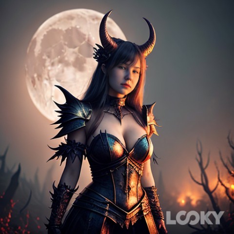 Looky_1699374888635 в LOOKY. #Хэллоуин_демоница,#LOOKY_нейронка,#шэдоухард,#шар,#бг. #Хэллоуин_демоница #...